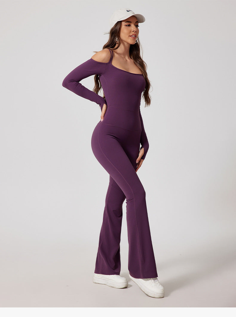 Strappy-Back Jumpsuit with Flare Pants