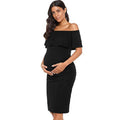Elegant One-Shoulder Maternity Dress