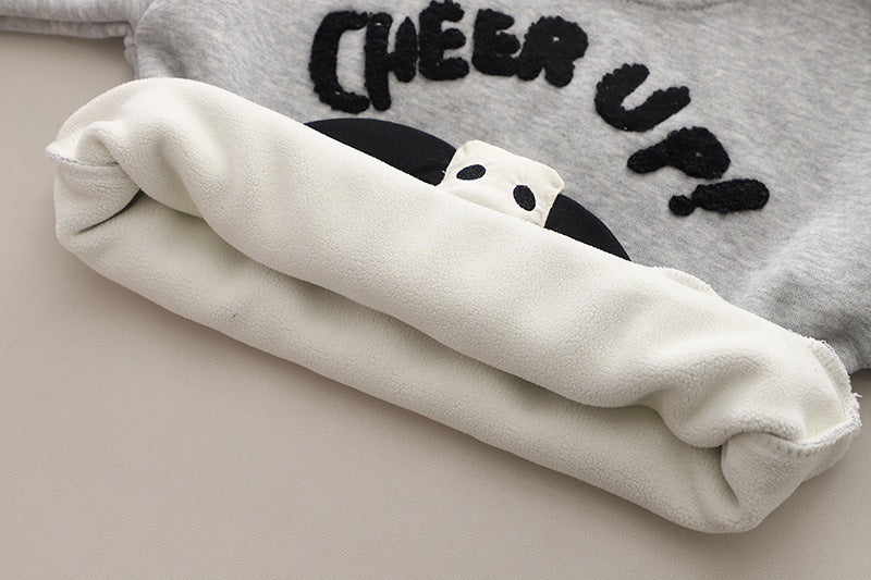 Letter Print Sweatshirt Set