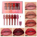 6-color square tube lip gloss set matte lipstick, lip gloss long-lasting waterproof non-stick cup handaiyan makeup