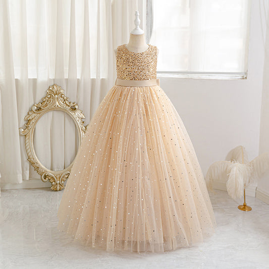 Sparkling Champagne Sleeveless Ball Gown