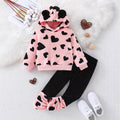 Girls' Pink Fleece Hoodie & Jogger Set