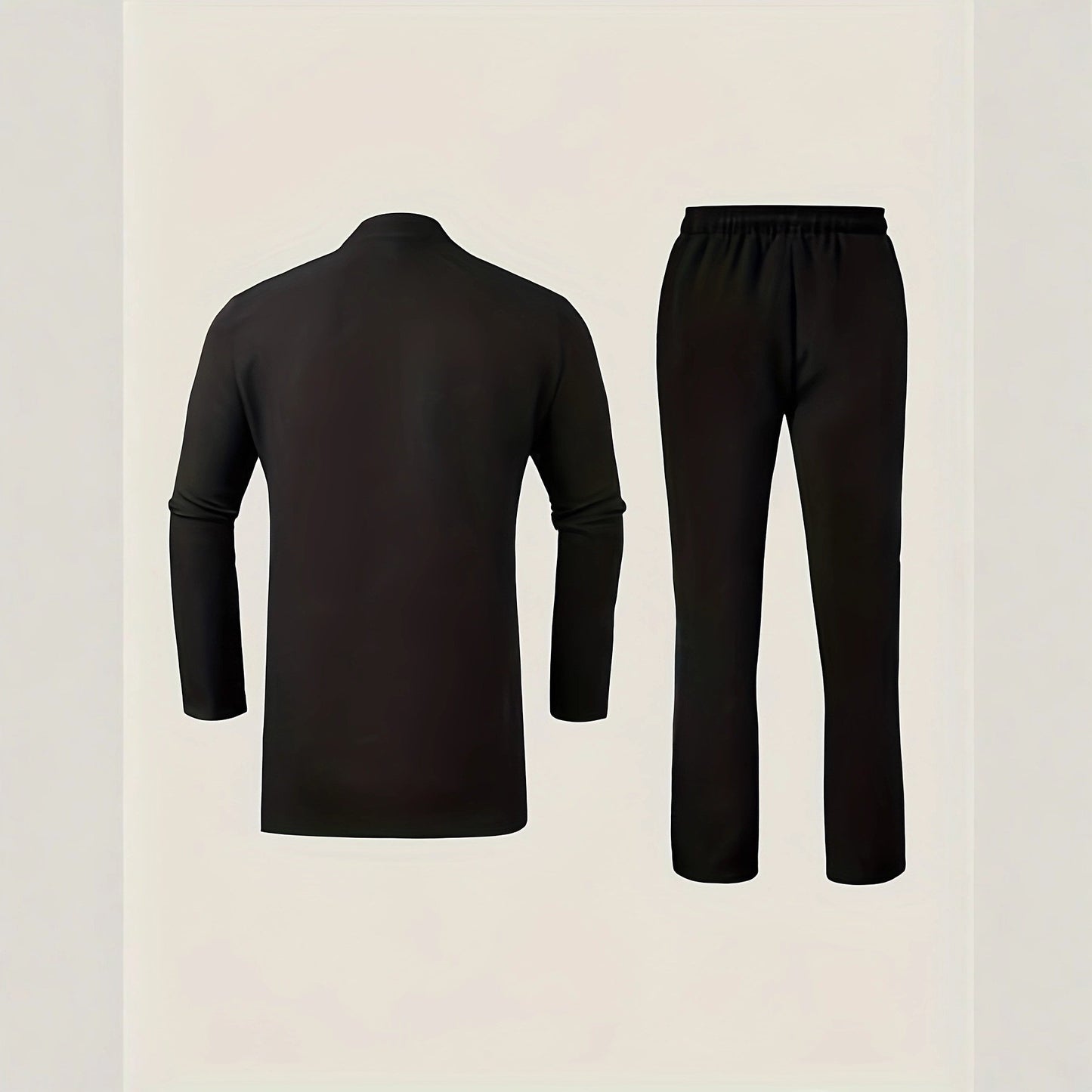 Men's African Ethnic Long Sleeve Shirt & Casual Pants 2-Piece Set