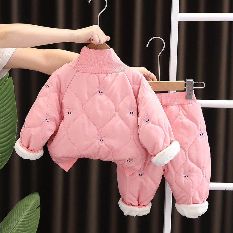 Embroidered Rabbit Coat Set