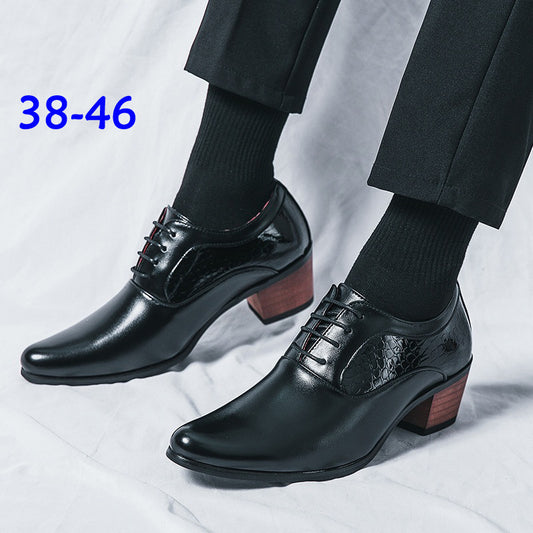 Men’s Plus-Size Pointed-Toe Leather Dress Shoes