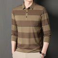 Striped Button-Up Polo  Earth Tones Edition