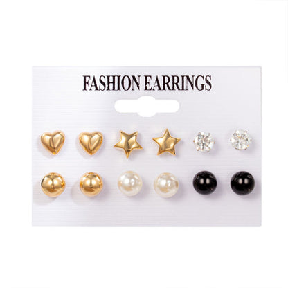 Creative French retro gold earrings set