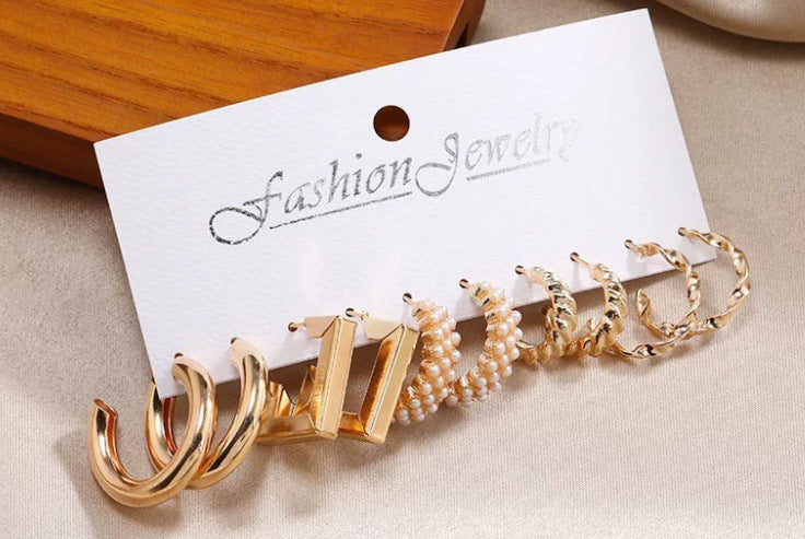 Pearl earring set with diamonds