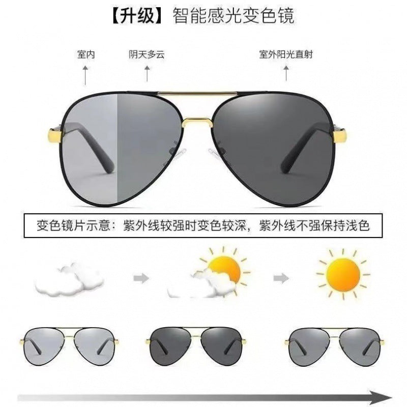 New Polarized Sunglasses Men's Metal Sunglasses Toad Glasses Driving Mirror