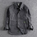 Tough Guy Vintage Distressed Cargo Shirt Jacket  Mens Casual Style