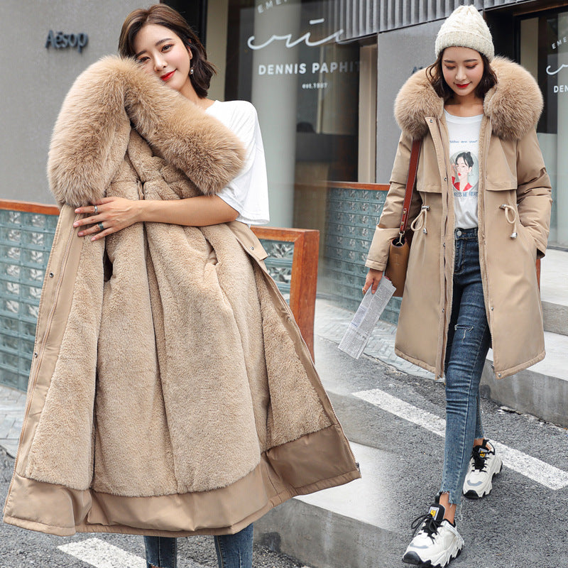 Women's Winter  Slim Fit Faux Fur Parka Jacket