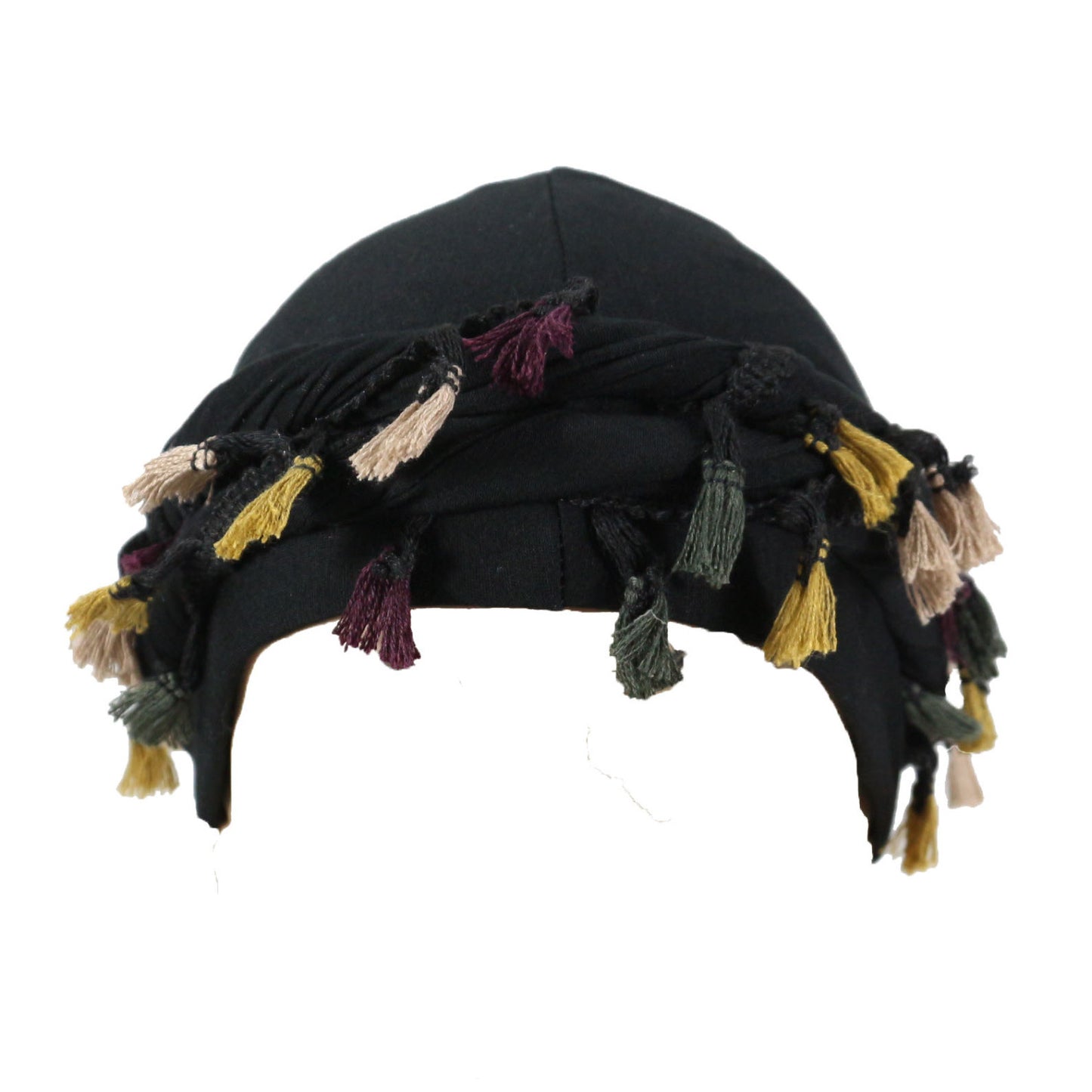 Satin Headscarf Cap with Twisted Beard Tail