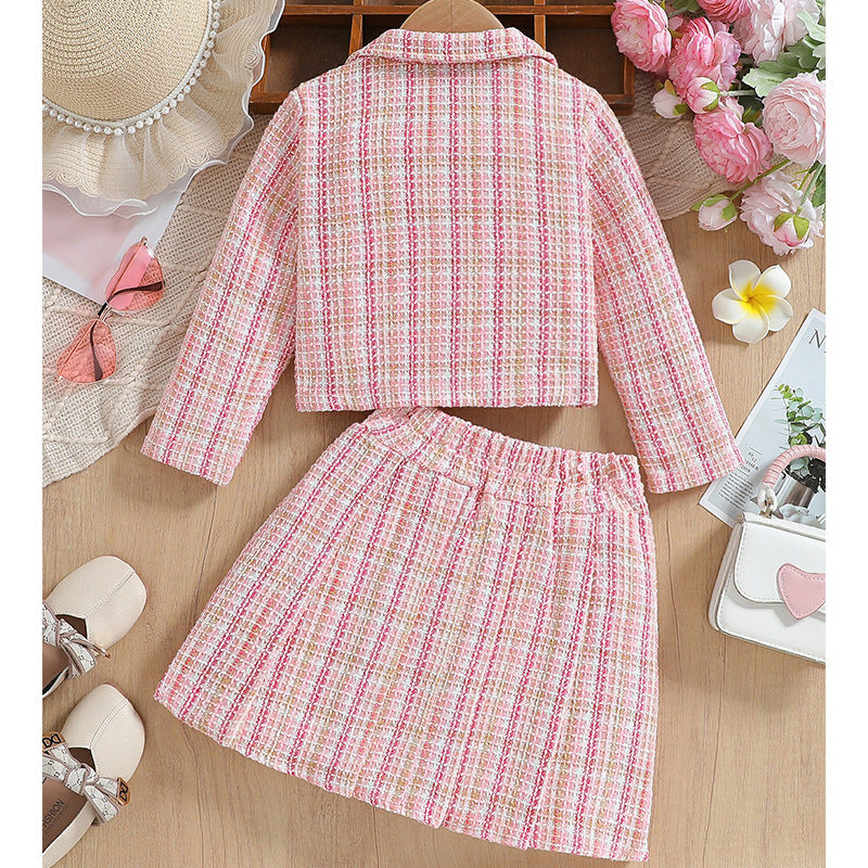 Pink Tweed Two-Piece Set