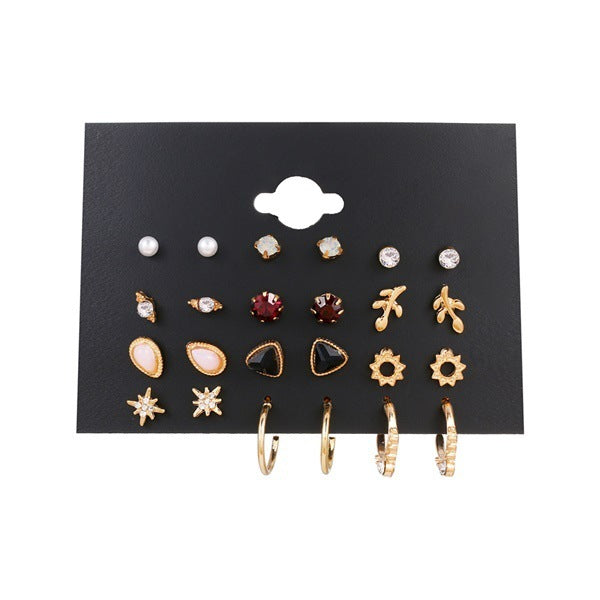 Creative French retro gold earrings set