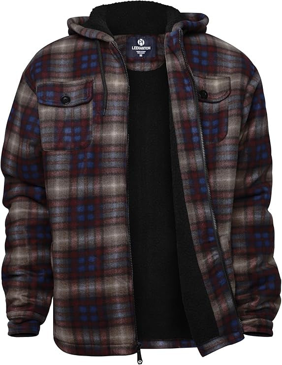 Men's Fleece Plaid Hoodie