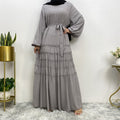 Elegant Double Chiffon Loose Hem Islamic Dress