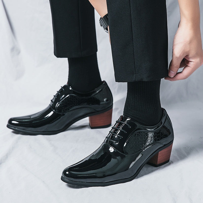 Men’s Plus-Size Pointed-Toe Leather Dress Shoes