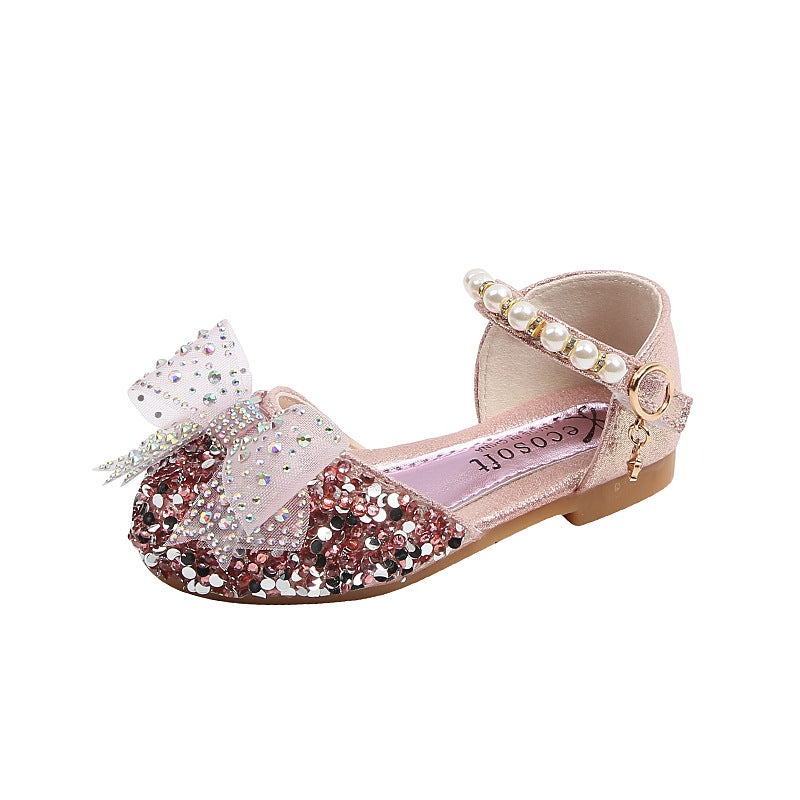 Girls' Korean Style Princess Flats – Casual & Performance Leather Shoes 2026