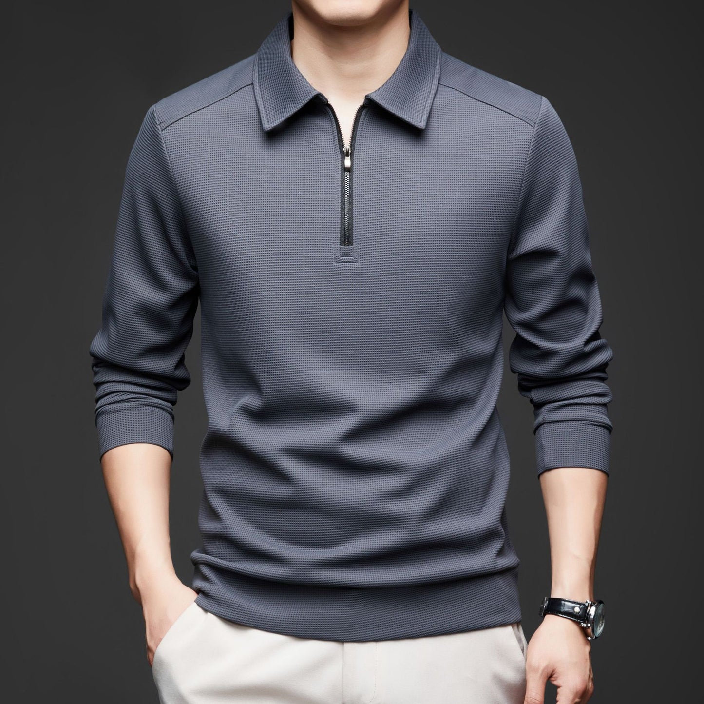 Solid Quarter-Zip Pullover