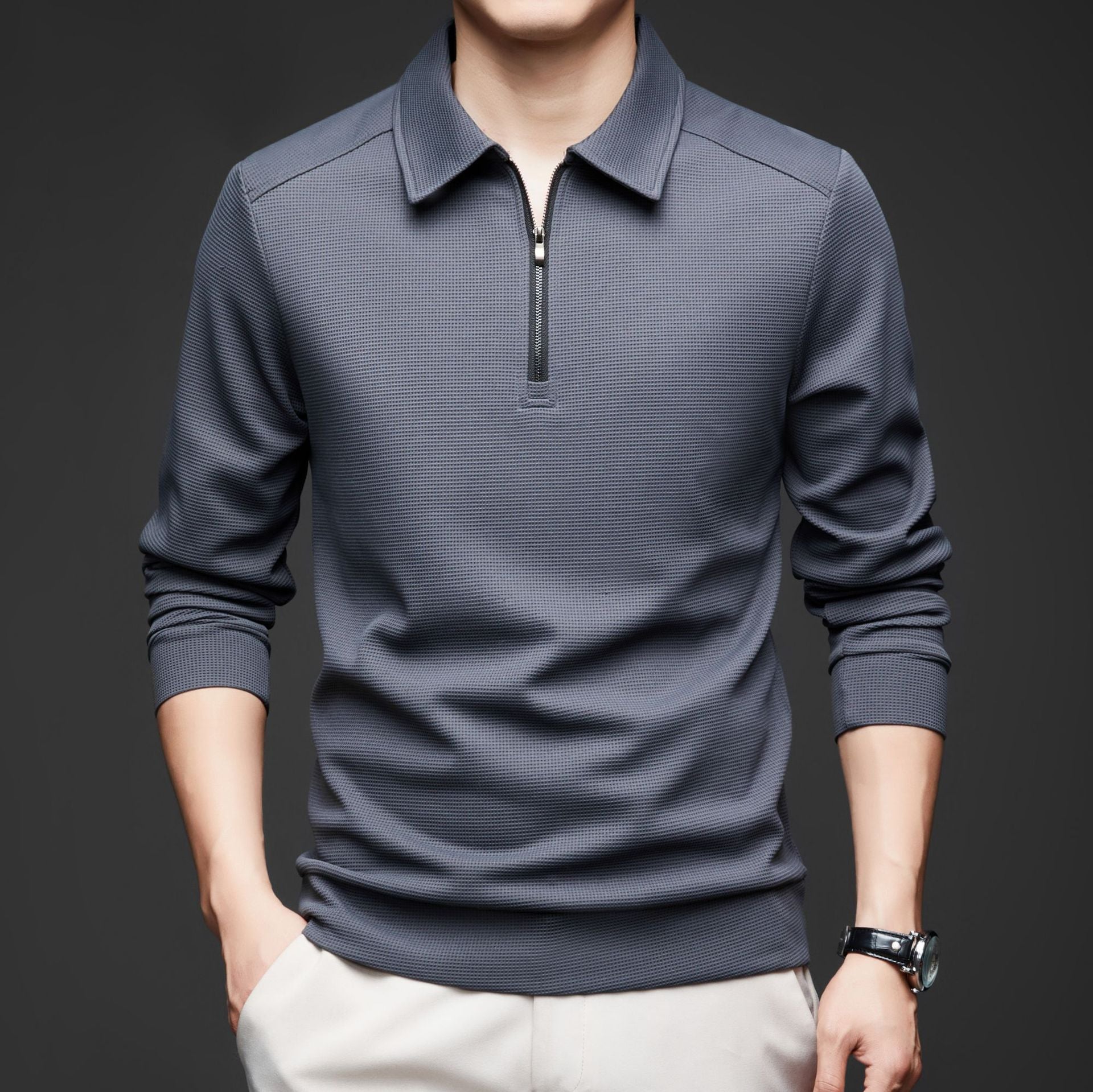 Solid Quarter-Zip Pullover