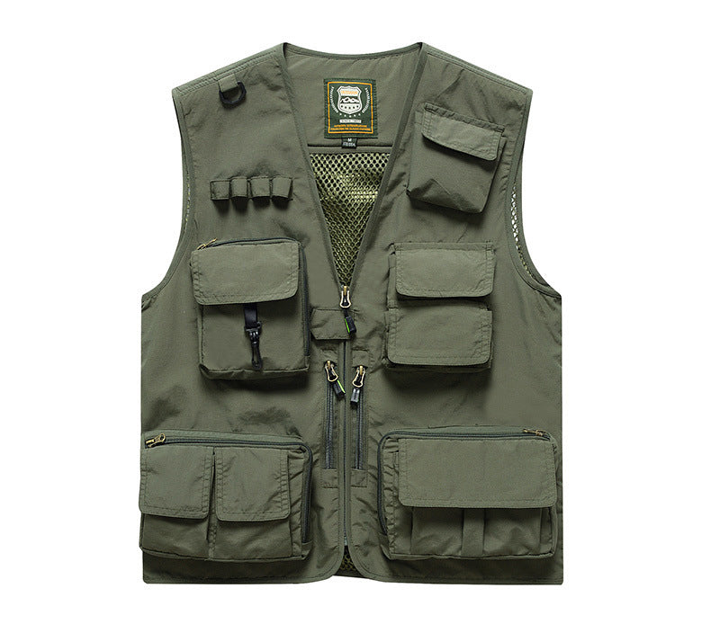 Mens Outdoor Detachable Multi-Pocket Travel Vest