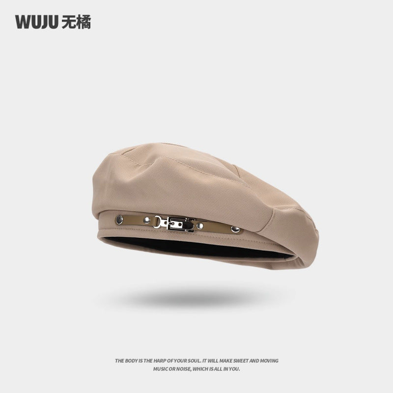 Trendy Internet-Celebrity Beret  Womens Thin Black Painter Hat