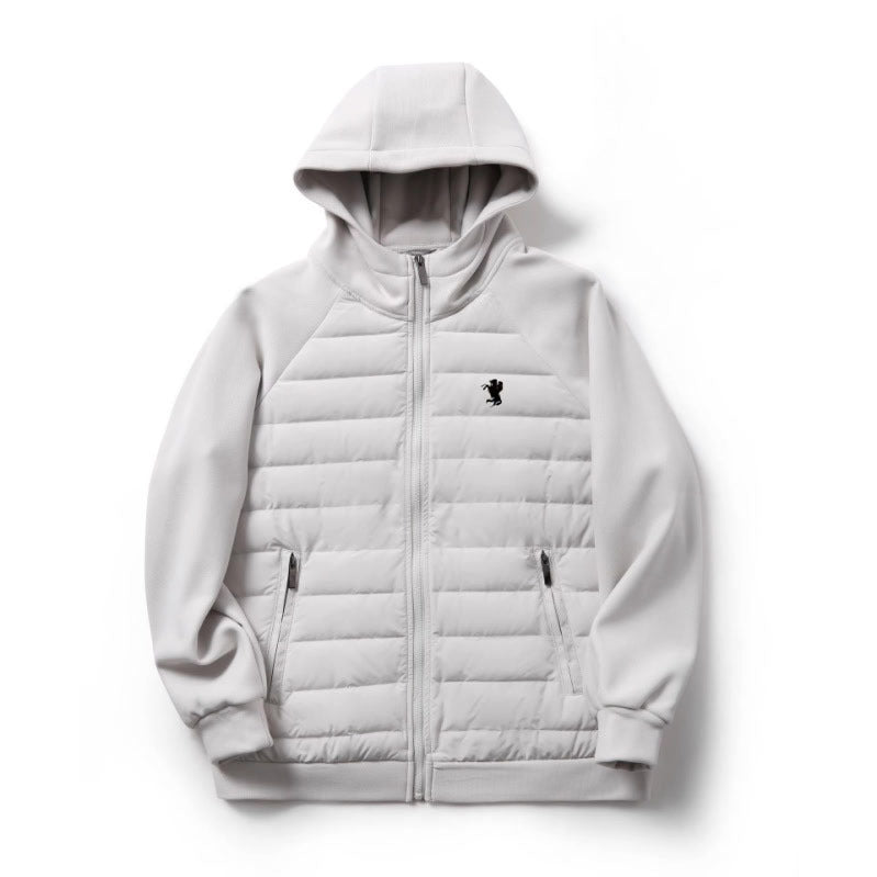 Mens Pony Print Hooded Jacket  Lightweight Down Cotton