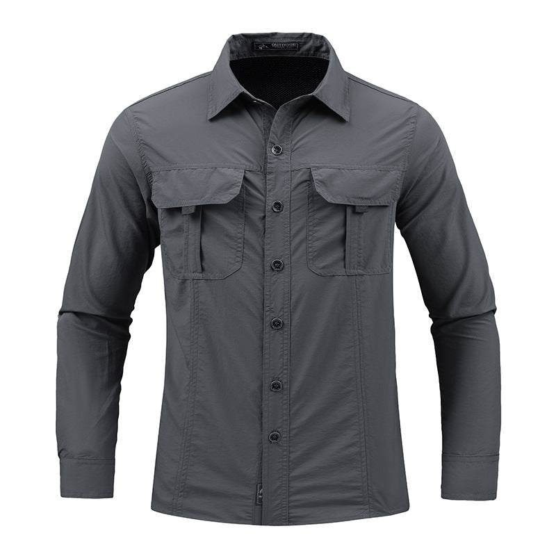 Mens Spring & Summer Quick-Dry Long-Sleeve Outdoor Shirt