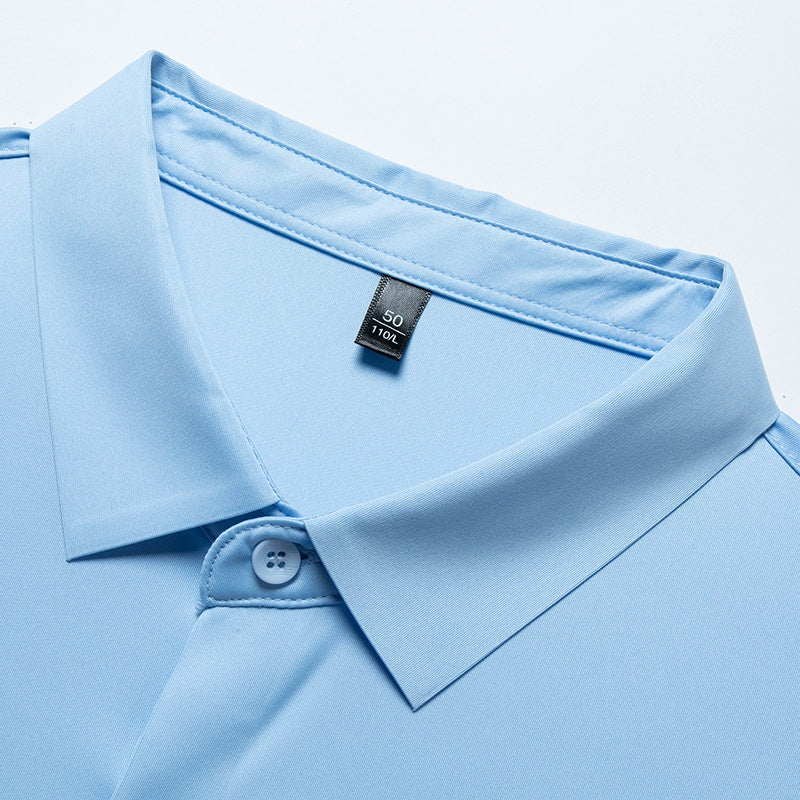 Mens Stretch Ice Silk Long-Sleeve Shirt