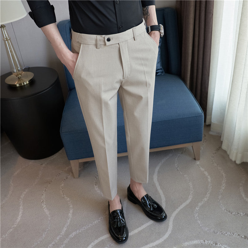 Men’s Stretch Slim-Fit Casual Trousers