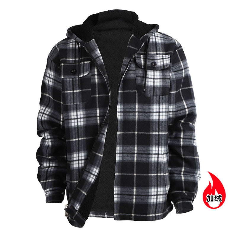 Men's Fleece Plaid Hoodie