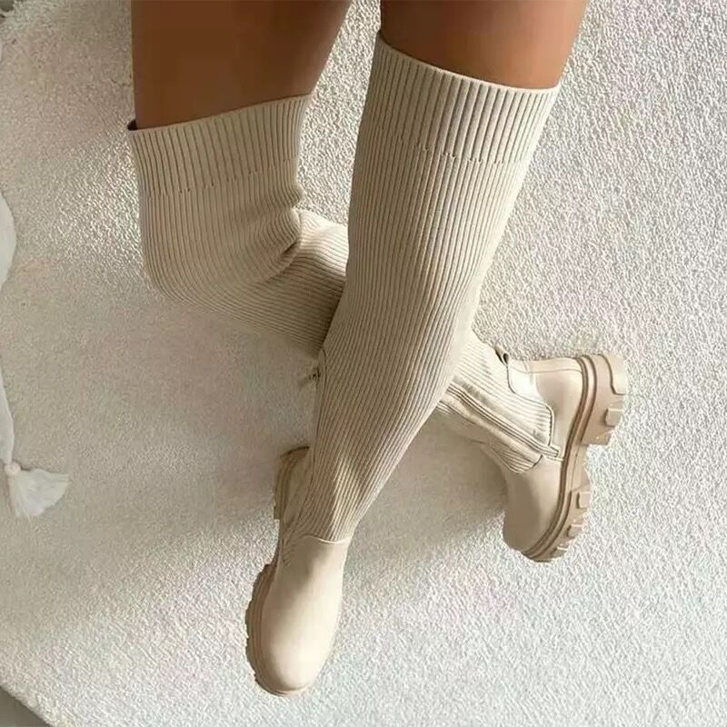 Women's Over-The-Knee Knitted Sock Boots (On Hand)