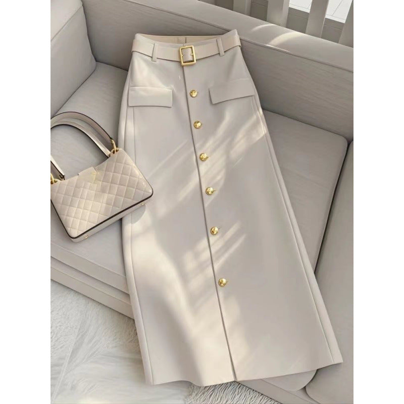 Elegant Beige Maxi Skirt