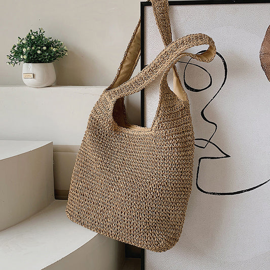 Wind Grass Woven Tote Bags: Stylish Armpit Bags for Women