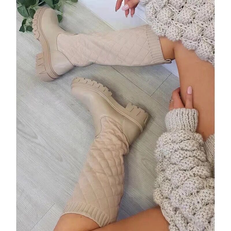 Women's Over-The-Knee Knitted Sock Boots (On Hand)