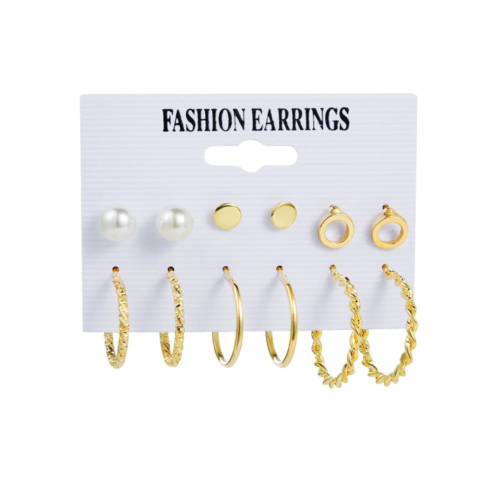 Pearl earring set with diamonds