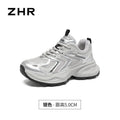 ZHR Women's Thick Sole Fleece Sneakers  Warm Height-Increasing Casual Shoes