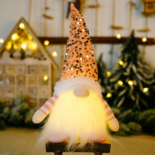 Christmas sequins with lights Rudolph doll  decoration