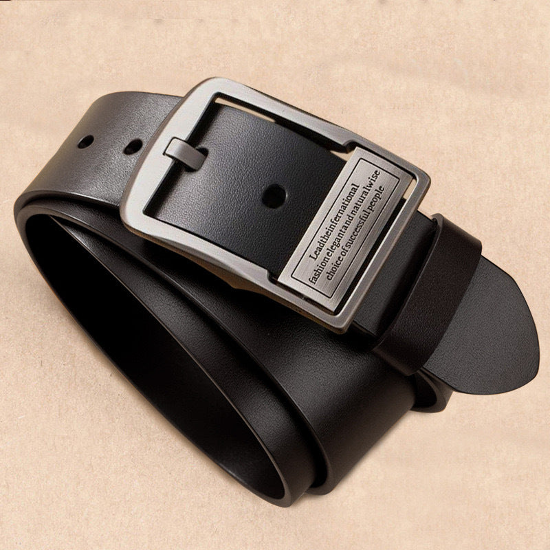 men's pin buckle cowhide belt simple retro belts
