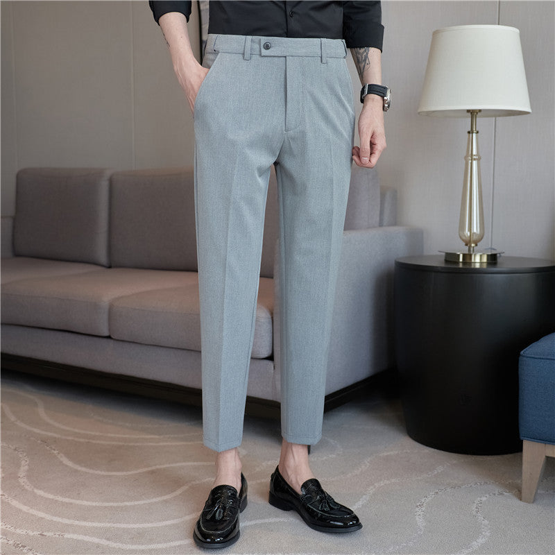 Men’s Stretch Slim-Fit Casual Trousers