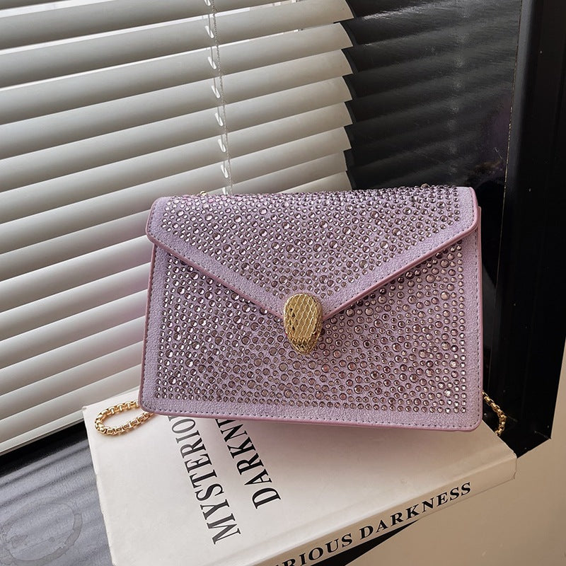 Boutique Diamond-Encrusted Crossbody Bag: Elegant Small Fragrance Women's Bag
