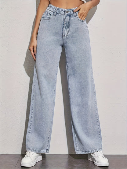 Women's casual jeans loose high-rise, wide-leg trousers