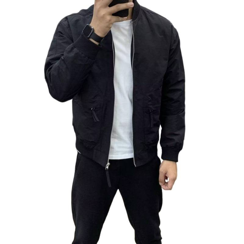 Men's Trendy Baseball Collar Jacket  Casual Sportswear, Long Sleeve, Versatile & Stylish