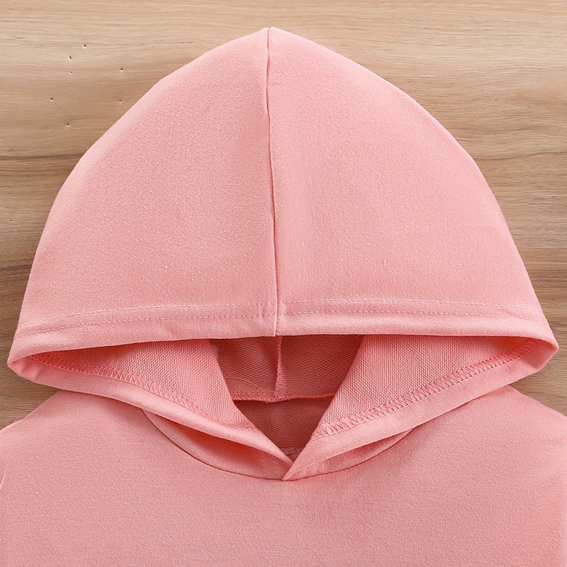 Pink Cat-Print Hoodie Set