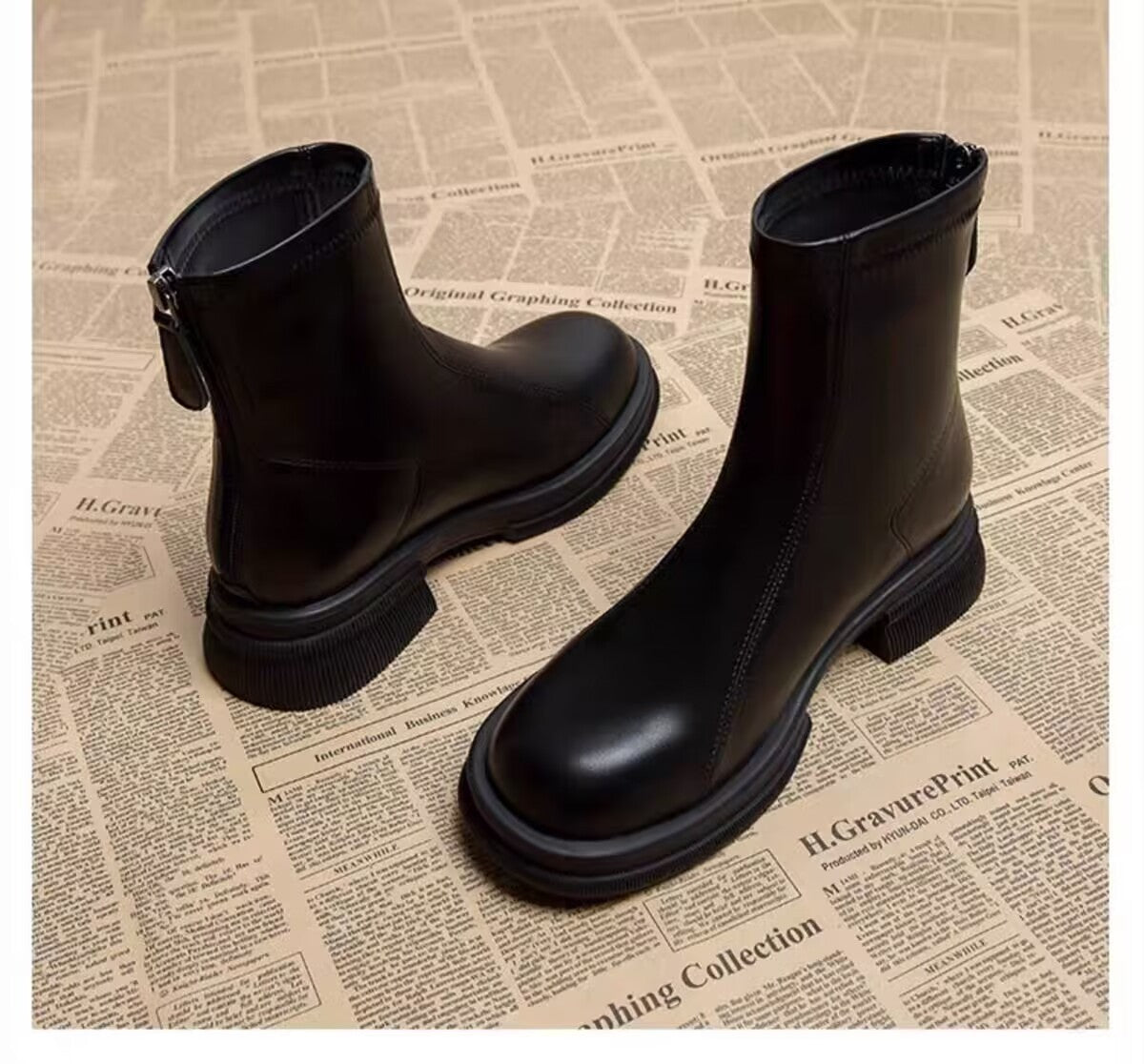 Autumn Winter Women's Block Heel Ankle Boots (On Hand)
