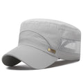 Men’s Breathable Mesh Flat Hat for Summer Outdoor Travel