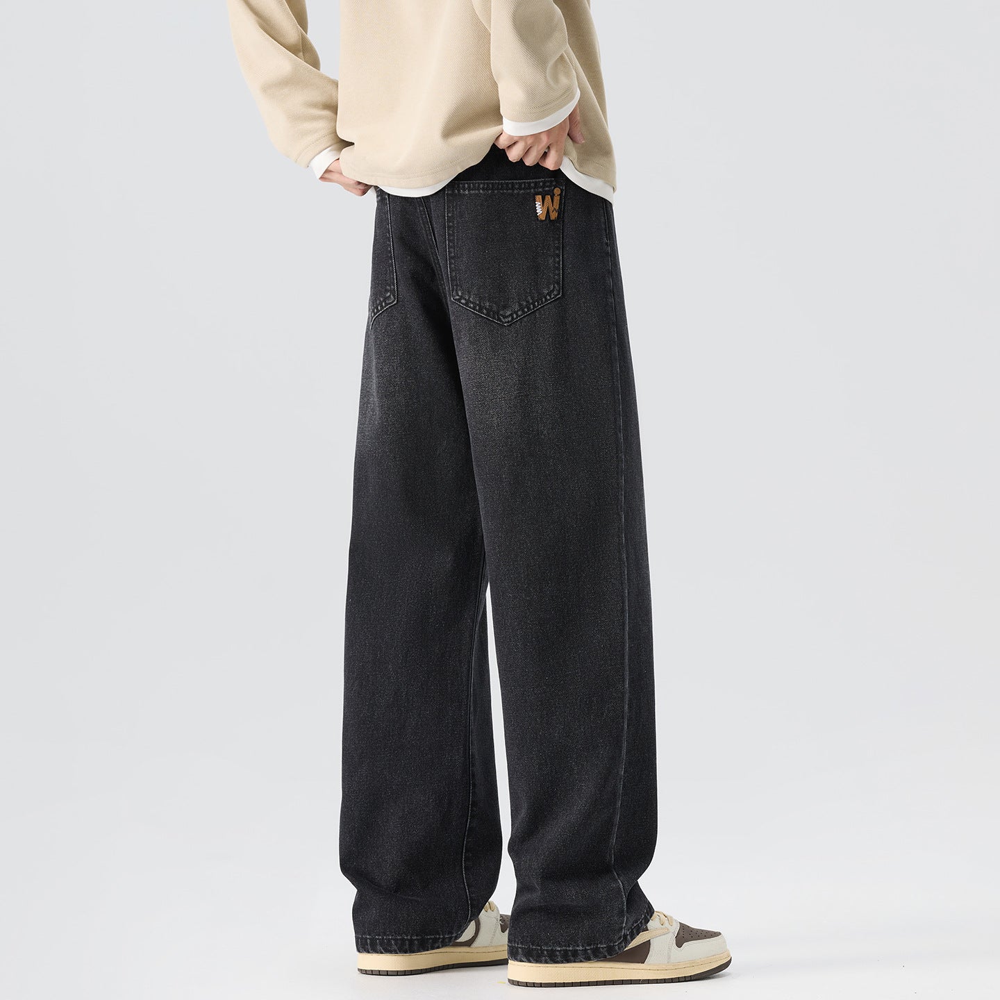 Men’s Loose Wide-Leg Straight Jeans