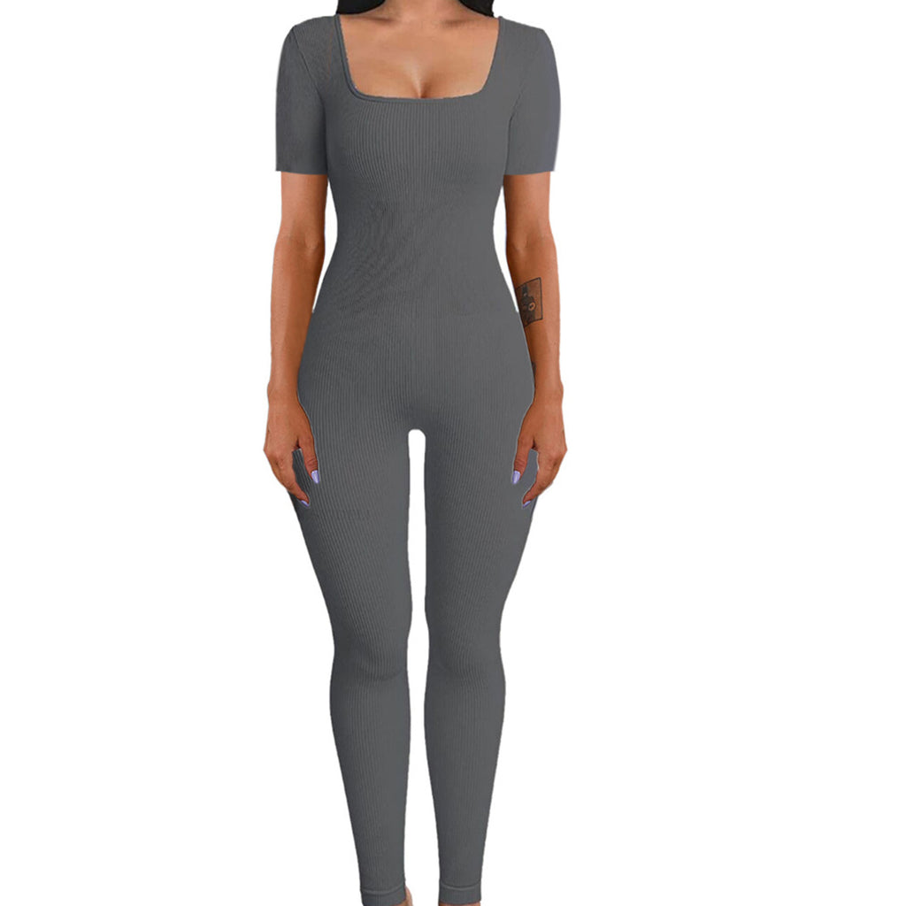 Women's Sexy Square Neck Slim-Fit Jumpsuit