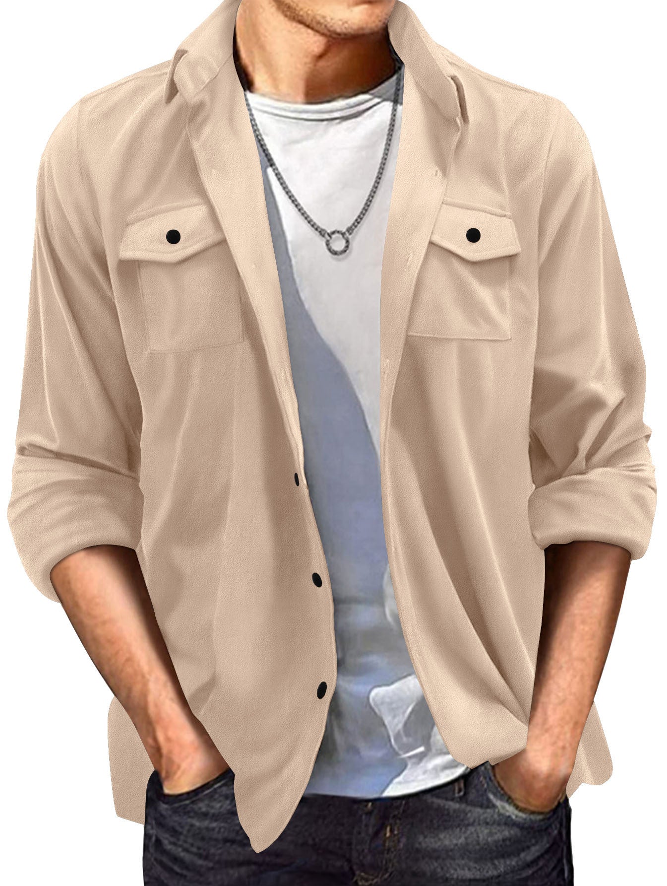 Casual Jacket  European & American Style, Loose Fit, Spring/Autumn
