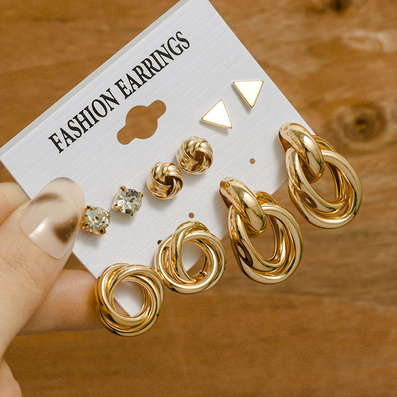 Pearl earring set with diamonds